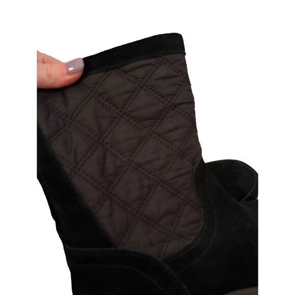 LANDS END Women's‎ Black Quilted Suede All Weather Mid-Calf Zip Boots Size 7.5 B - Picture 15 of 15